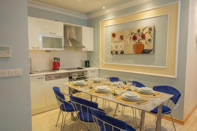 A luxurious furnished apartment in Taksim within a residential complex