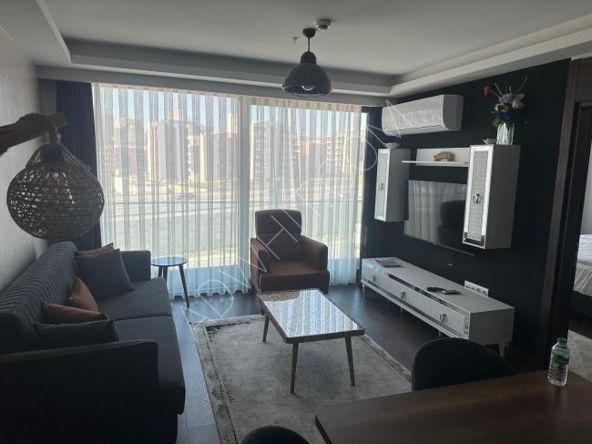 A furnished 1+1 apartment for annual rent in Basaksehir, Istanbul