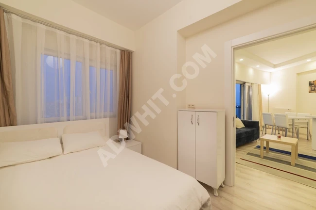 A furnished apartment for rent in the most upscale complexes in Istanbul, Cumhuriyet Mahallesi