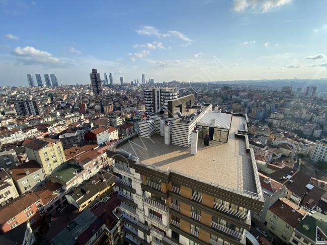 Kağıthane || Furnished 1+1 apartment with city view in a residential complex