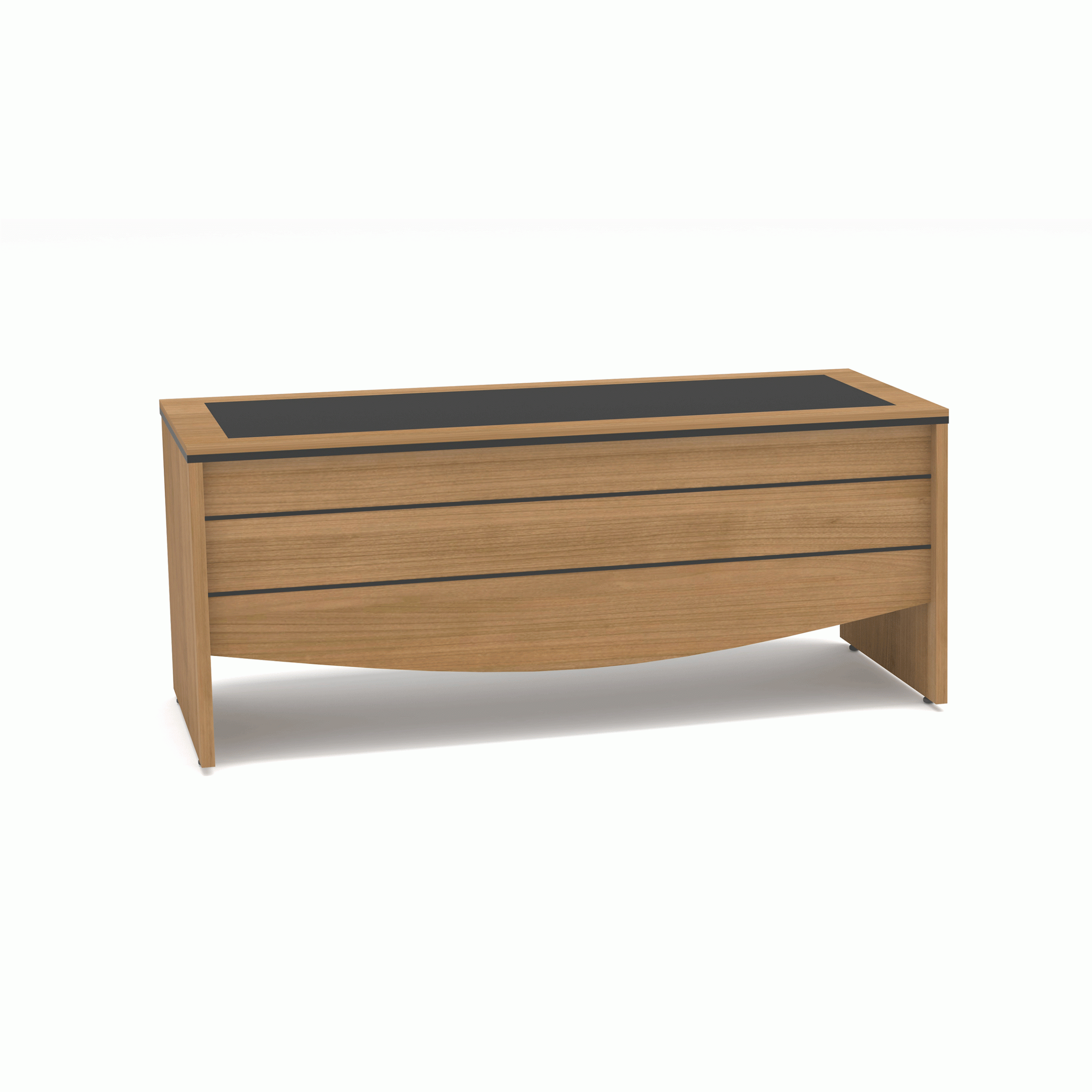 A leather desk with a length of 200 cm and a thickness of 36 mm with available color options