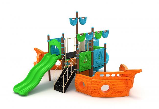 Çocuk oyun dış alanlar için özel gemi şeklinde full bir kule