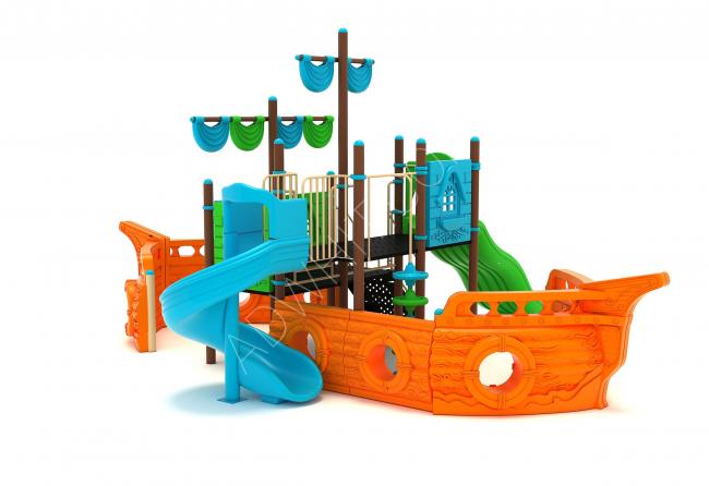Çocuk oyun dış alanlar için özel gemi şeklinde full bir kule