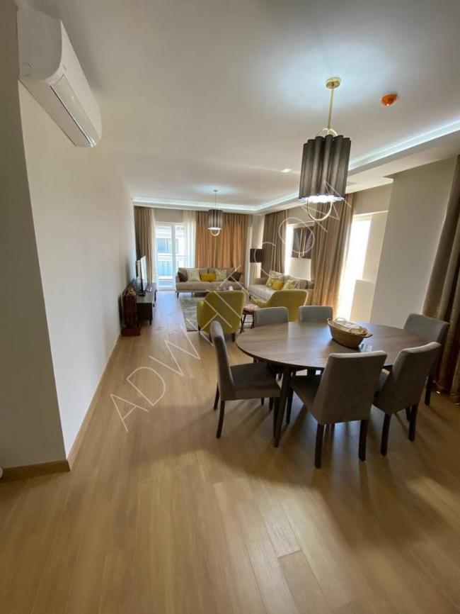 A furnished 3.5+1 apartment in Bahcesehir