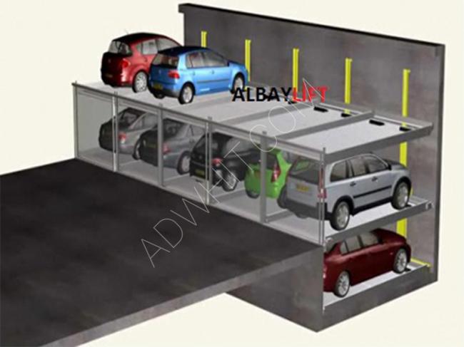 A multi-story hydraulic elevator for cars with a weight capacity of 3200 kg