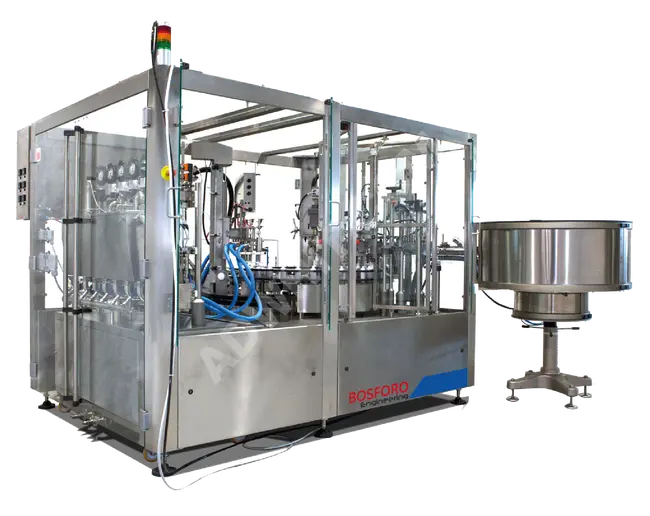 Filling machine with flow meter system