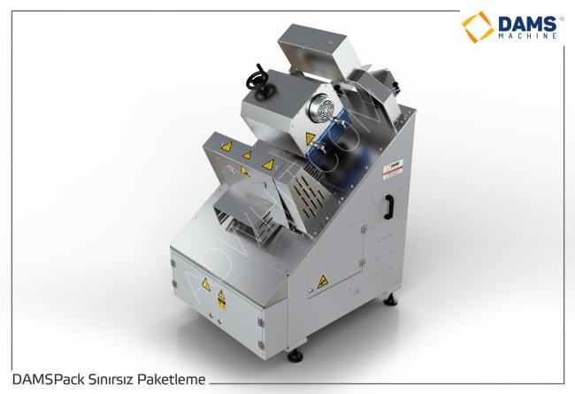 Vertical packaging machine for wrapping bread rolls, fruits, vegetables, and legumes