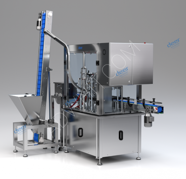 Rotary filling machine with conveyor system