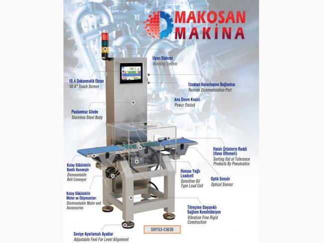 The weighing unit for the filling and packaging machine