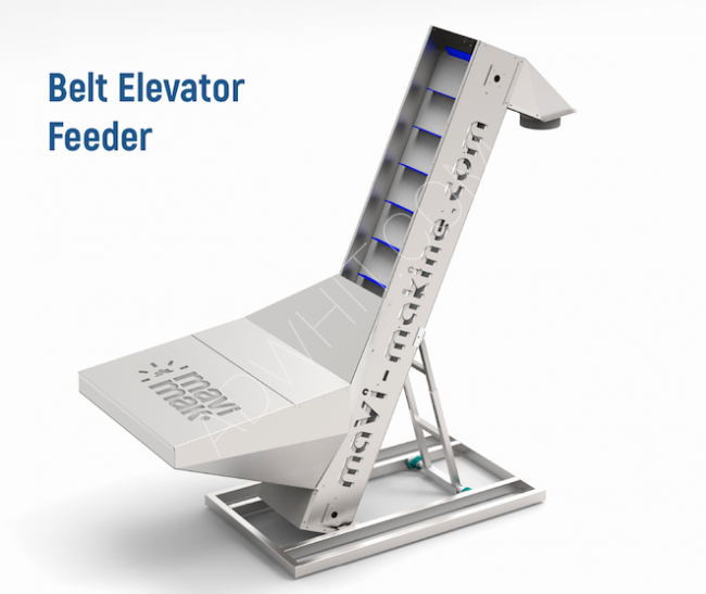 Elevator feeder with an optional stainless steel strip
