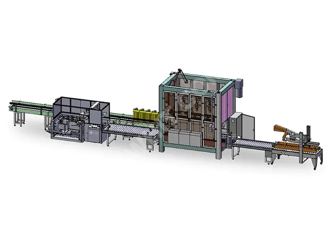 18-24 Koli / Dakika Üç Kafalı Robot Koli Dolum Hattı