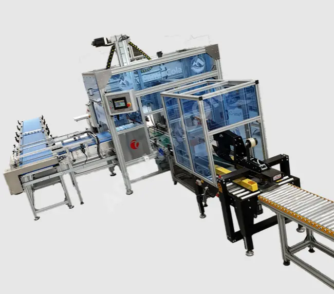 Fully automatic box filling machine with a single head