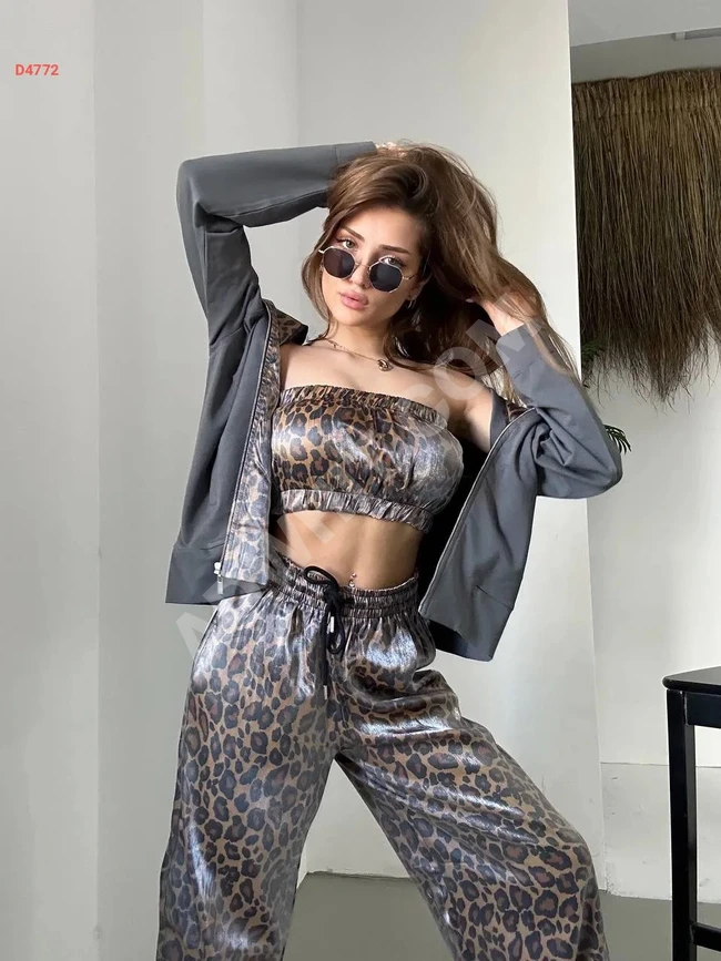 3-piece glittery tiger pajama