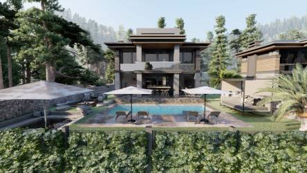 Luxury detached villas with open mountain view for sale in Konyaalti, Antalya
