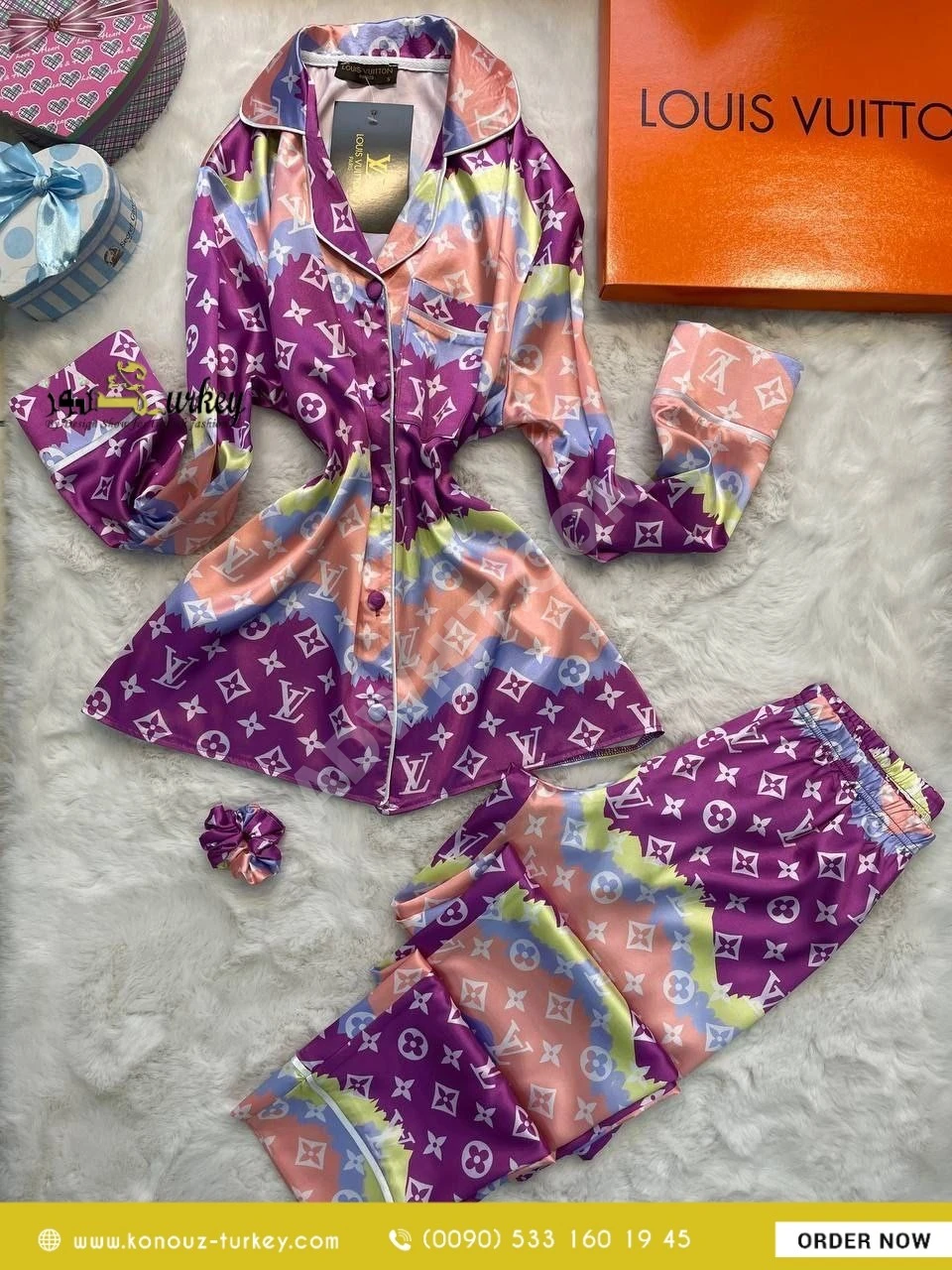 Satin Pajamas - Price : 18.5 US Dollar - Adwhit - Turkey